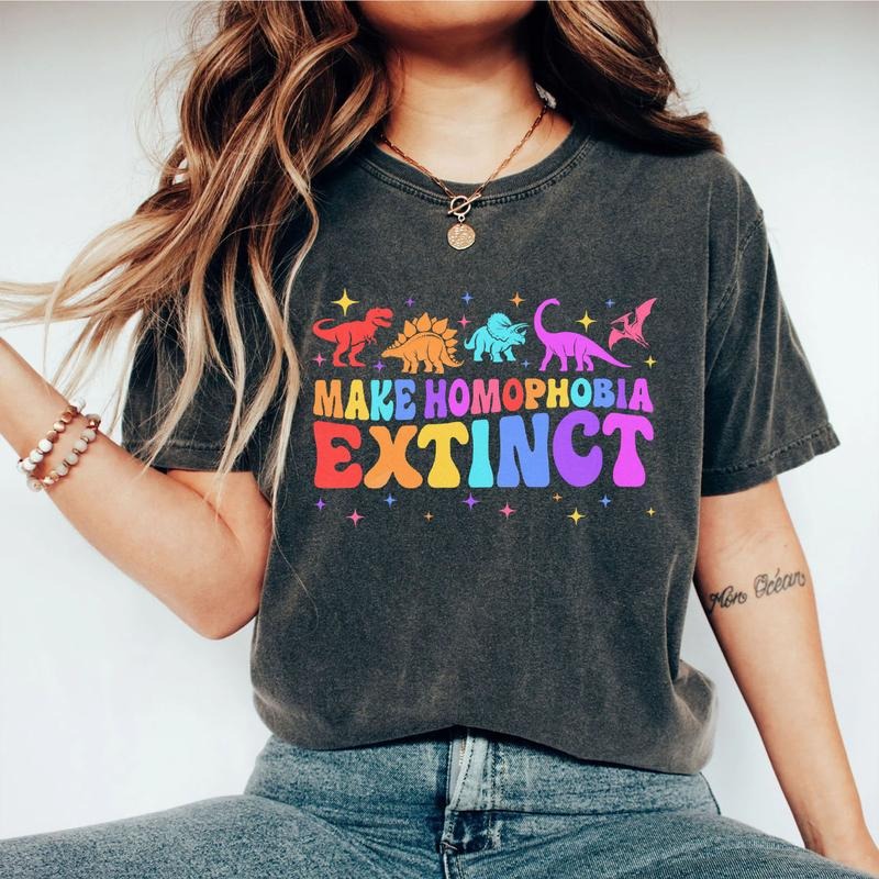 Make Homophobia Extinct Shirt, Pride Month Comfort Shirts, Gay Pride Shirt, Pronouns Shirt,Trans Shirt, Lgbtq Shirt, Lgbt...
