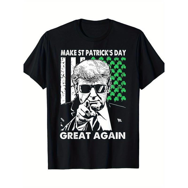 Make St. Patrick's Day Great and Fun Again Trump T-shirt S-3XL 180g Made in USA Hoodie, Sweatshirt | HypeDripTees.com