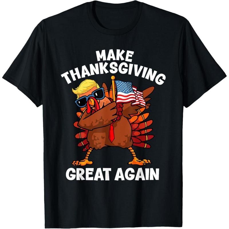 Make Thanksgiving Great Again Dabbing Turkey Trump American T-Shirt made in usa Hoodie, Sweatshirt | HypeDripTees.com