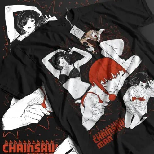Makima Power Kobeni Reze T-Shirt Chainsaw Denji Horror Anime Gift Shirt All Size Hoodie, Sweatshirt | HypeDripTees.com