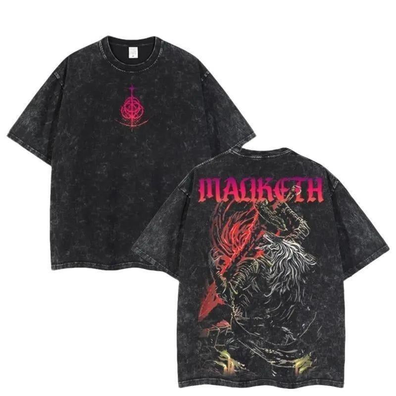 Maliketh II, The Black Blade Elden Ring Collection Game Mineral Wash T-Shirt, Looks Good, Feels Better, Retro Styles,...