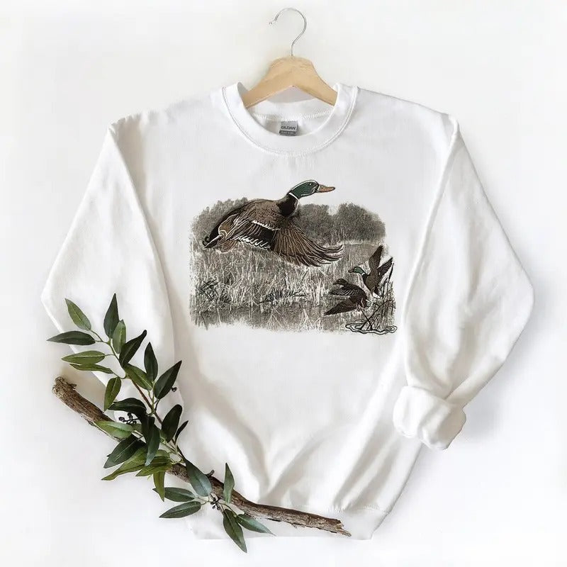 Mallard Duck Retro Unisex Sweatshirt  For Men For _531 , Multiple Colorways - Full Size Range T-Shirts, Hoodie