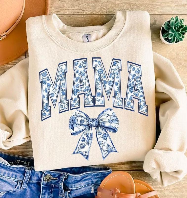 Mama Chinoiserie Coquette Shirt , Mama Coquette Bow Shirt , Retro Mama Shirt , Mama Shirt , Mama Shirt Hoodie, Sweatshirt