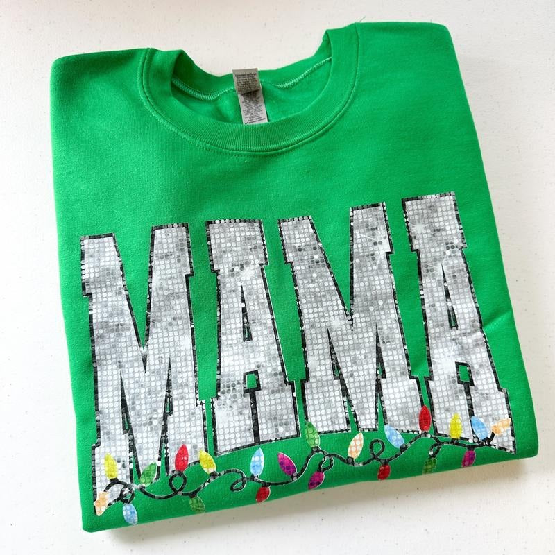 Mama Christmas Lights Gildan Sweatshirt T-Shirts, Hoodie | HypeDripTees.com