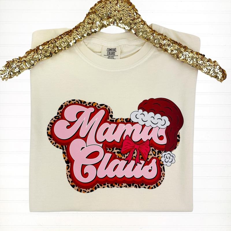 Mama Claus Comfort Color T-Shirt Hoodie, Sweatshirt | HypeDripTees.com