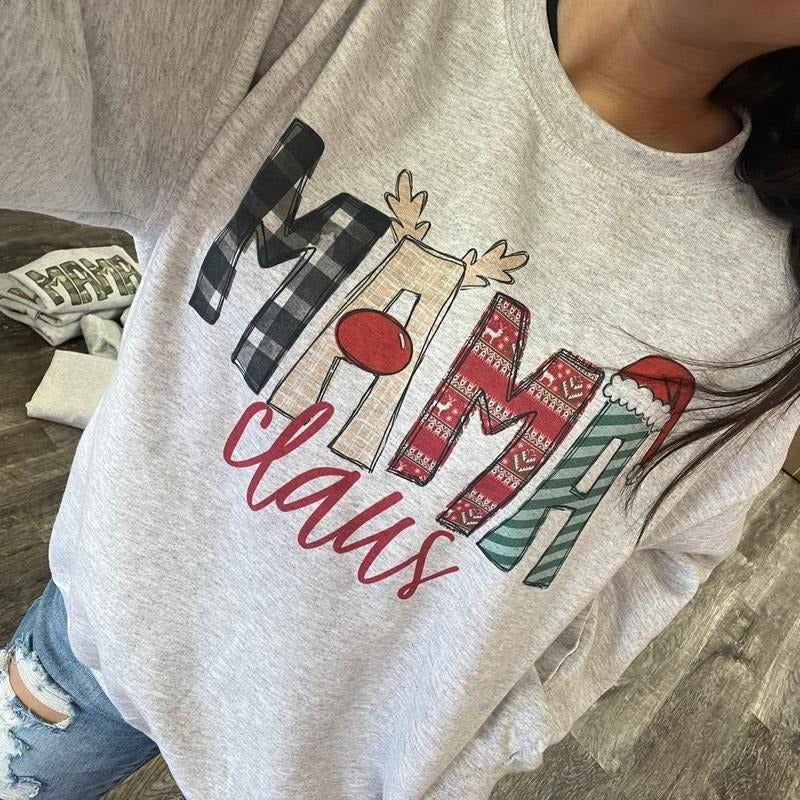 Mama Claus Sweatshirt - Personalized Holiday Sweatshirt - choose your name! T-Shirts, Hoodie | HypeDripTees.com