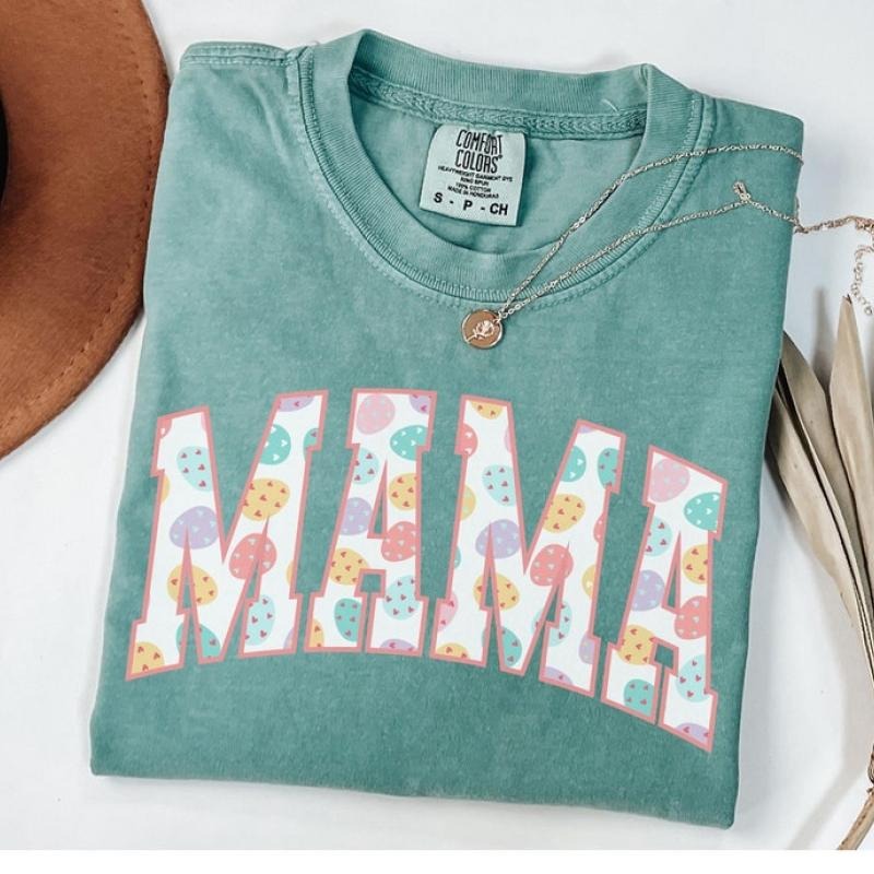 Mama Easter Shirt,  Mom Easter Tee, Trendy Mom Tshirt, Women's Easter Bunny Shirt, Easter Pregnancy Reveal Gift for New...