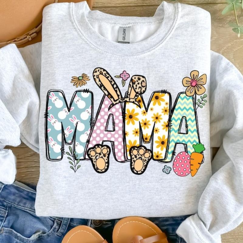 Mama Easter Shirt, Easter Designs, Mama Sweatshirt, Happy Easter Mama Mini, easter day hoodie, happy easter, Retro Easter...