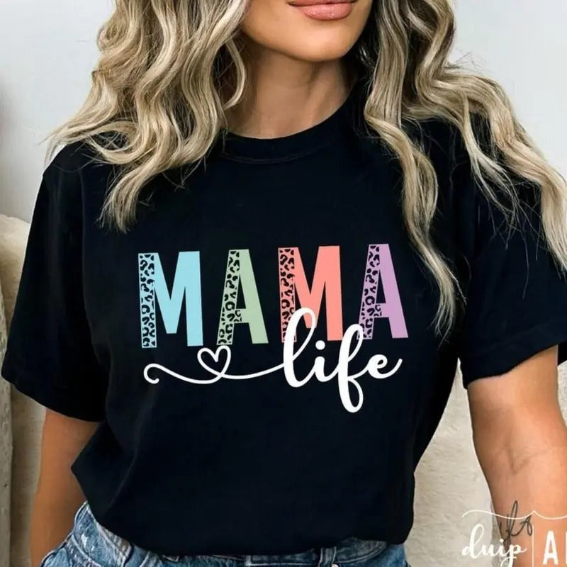 Mama Life Shirt, Leopard Mama, Blessed Mama, Mother's Day, Mama Shirt Top Womenswear Hoodie, Sweatshirt | HypeDripTees.com