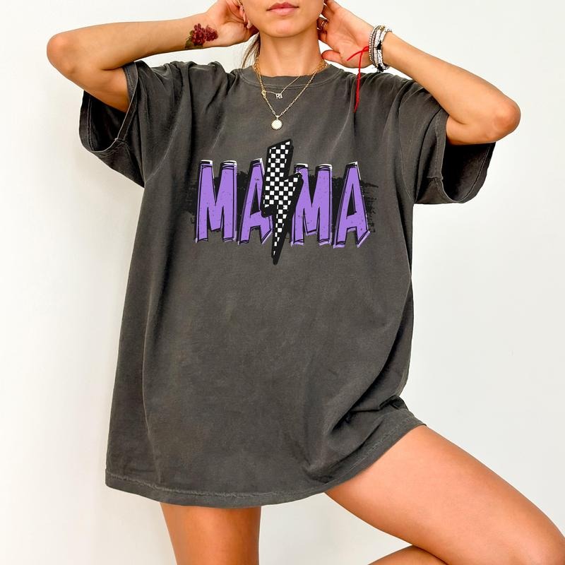 Mama Lightening Bolt, Retro, Checkered, Mother's Day, Mom Gift, Tshirt, Women's Comfort Color Tee, Tshirt Hoodie, Sweatshirt