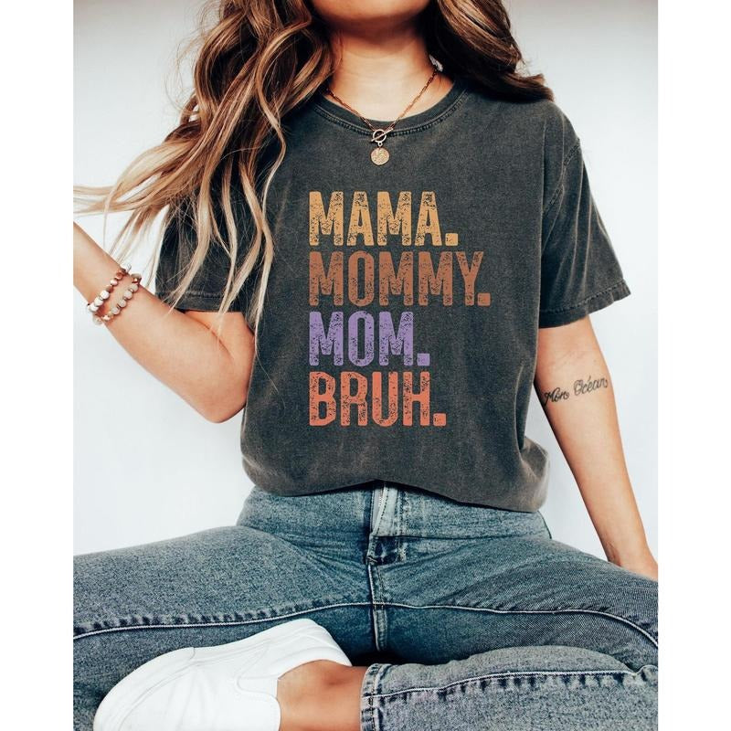 Mama Mommy Mom Bruh Shirt Cute Mama Shirts, Gift For Mom, Tee Mothers Day, Gift Funny Mom Shirt ,Retro Mama Shirt Gift...