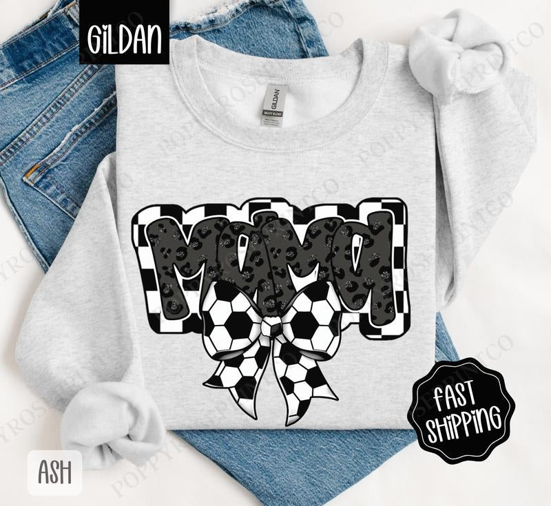 Mama Soccer Bow Sweatshirt, Soccer Mom Sweatshirt, Soccer Mama Sweatshirt T-Shirts, Hoodie | HypeDripTees.com