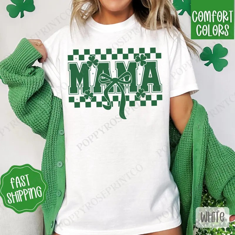 Mama St Patrick Shirt Comfort Colors, St Patrick's Day Women's Tee, Cute Women's Tshirt Hoodie, Sweatshirt | HypeDripTees.com