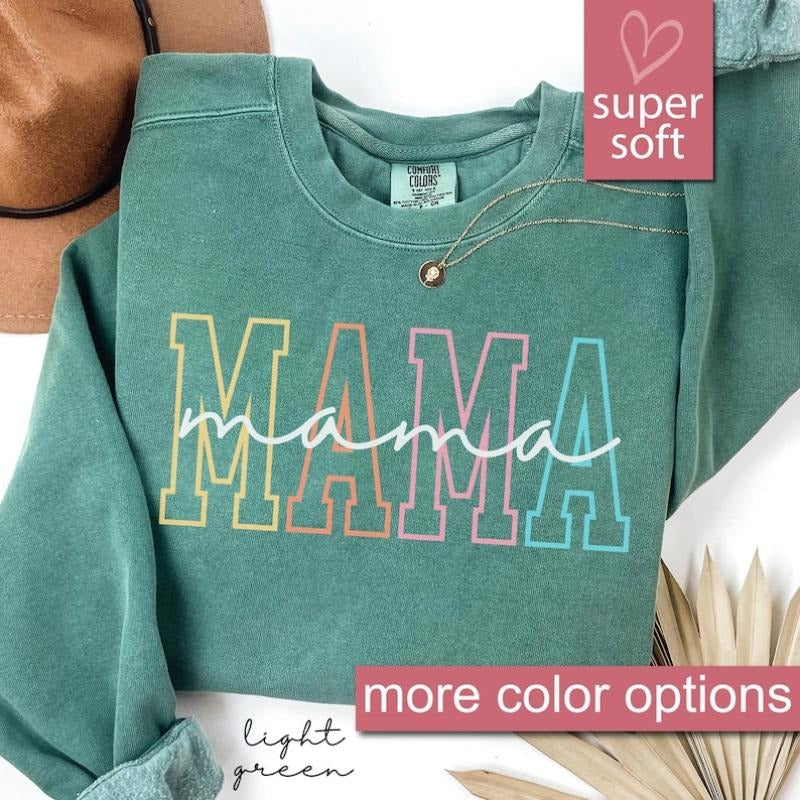 Mama Sweatshirt For Mothers Day Gift From Daughter, Mama Sweatshirts For Birthday Gift For Her, Baby Shower Gift Mom...