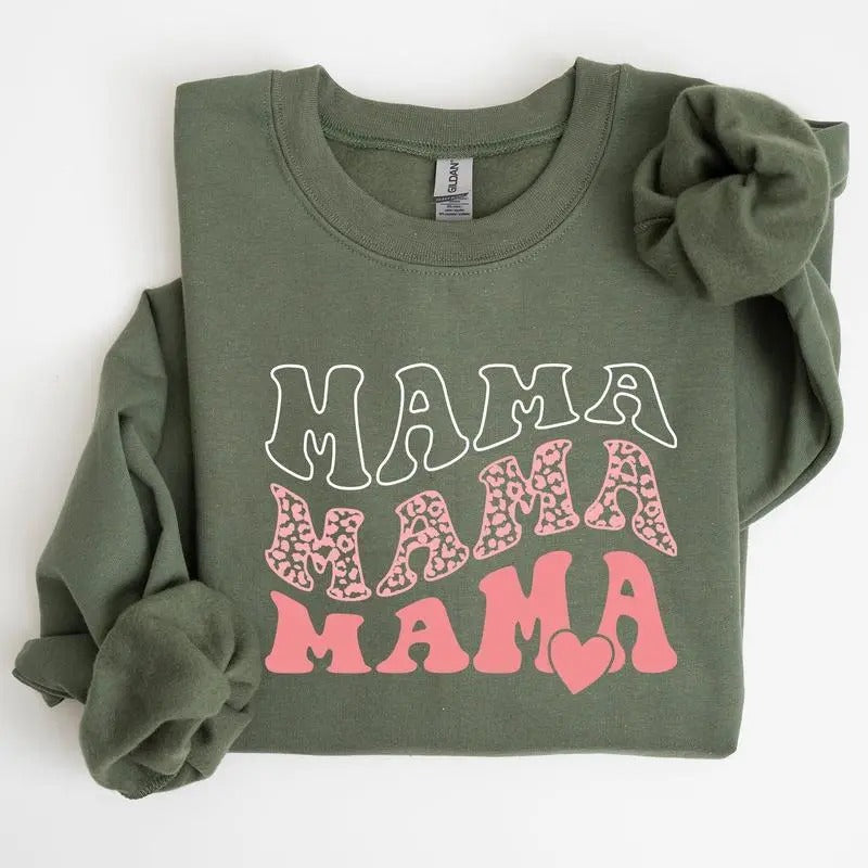 Mama Sweatshirt, Heart Shirt, Mom Sweatshirt, Mother's Day Gift Sweatshirt , Valentine Day Shirt, For Women Hoodie
