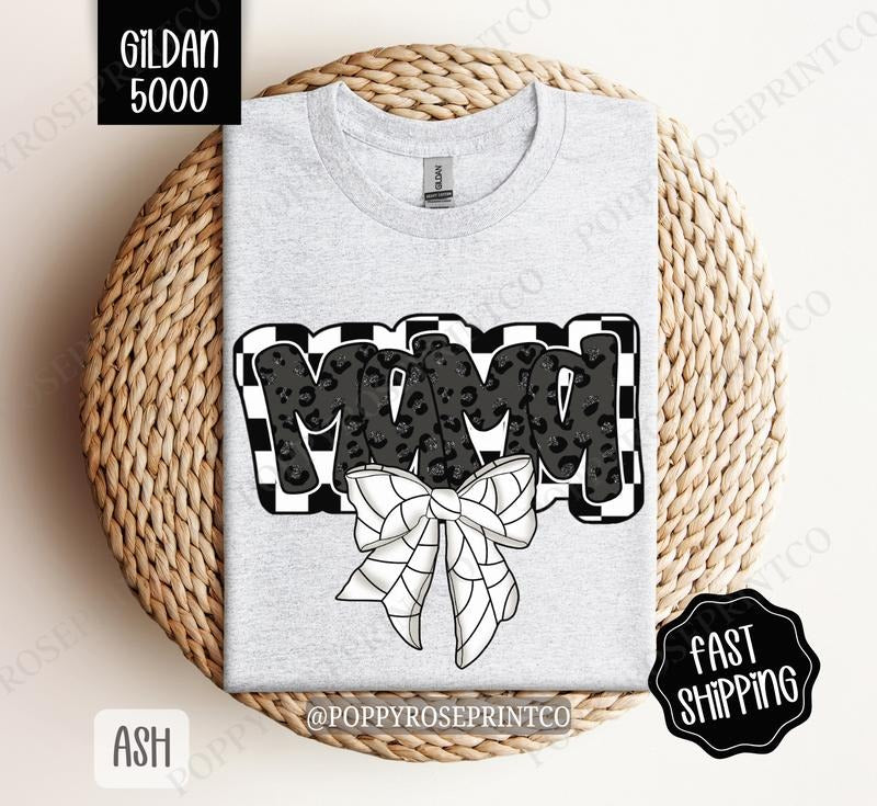 Mama Volleyball Bow Gildan T-shirt, Volleyball Mom Shirt, Volleyball Mama Tee Hoodie, Sweatshirt | HypeDripTees.com