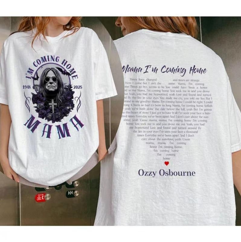Mama, I'm Coming Home Twoside Lyric T-Shirt Casual Streetwear Rock Styles For Fans Hoodie, Sweatshirt | HypeDripTees.com