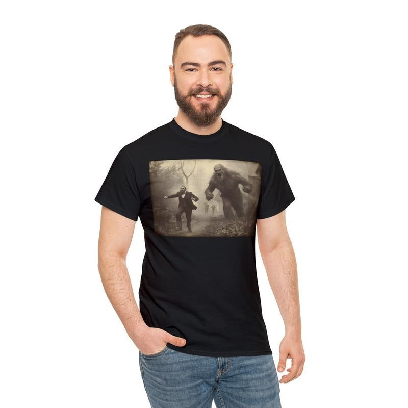 Man Getting Chased By Bigfoot Shirt Sasquatch Shirt Bigfoot Tshirt Funny Shirt Big Foot Shirt Bigfoot Shirts Funny...