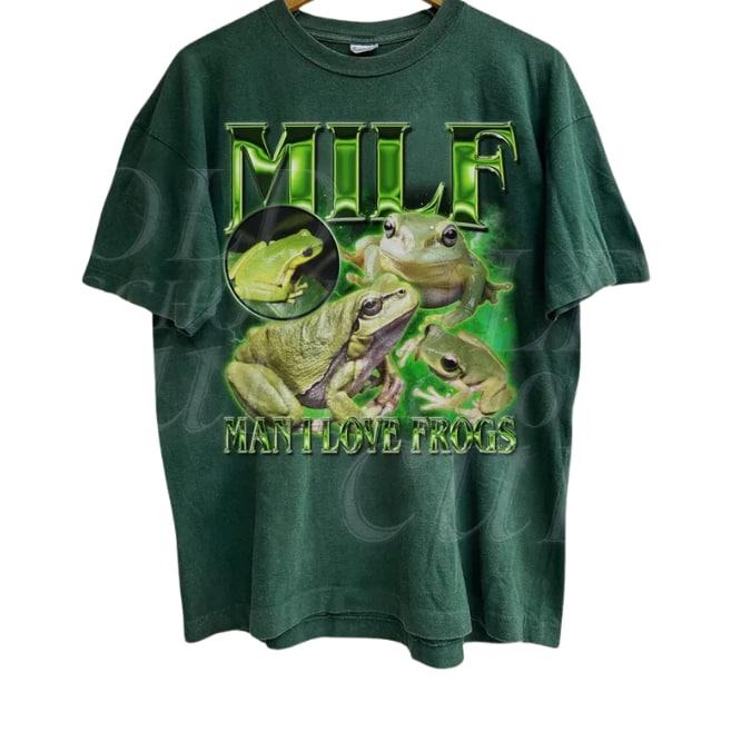 Man I Love Frogs Vintage Graphic Shirt, Fun Frog Meme Shirt, Retro 90s Funny Frog Bootleg Rap Style Shirt, Funny Shirt...