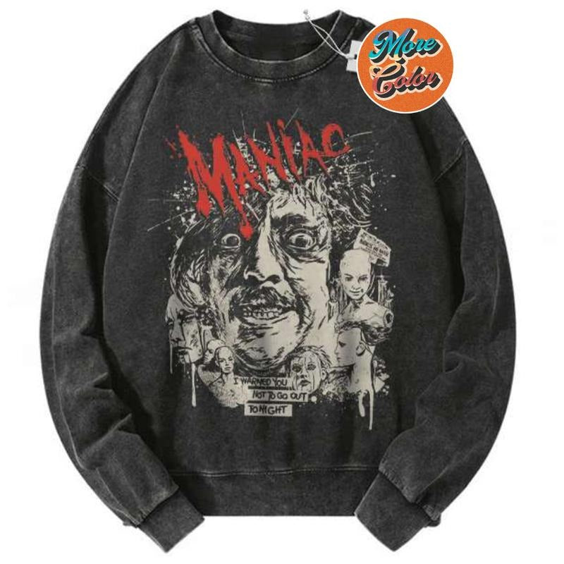 Maniac Horror Movie Anime Vintage Shirts, Cotton Unisex Sweatshirt, Crew Neck, Size S- 3XL, Menswear Top, Womenswear Top...