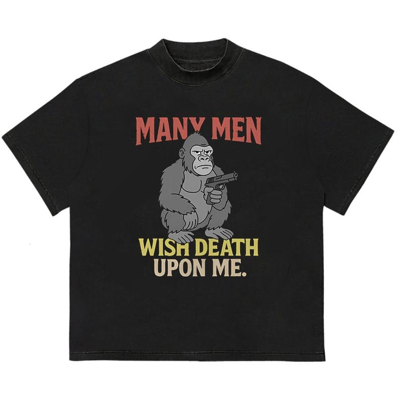 Many Men Wish Death Upon Me Glorila T-Shirt Cozy & Relaxed Trendy Cotton with Graphic Print Hoodie, Sweatshirt