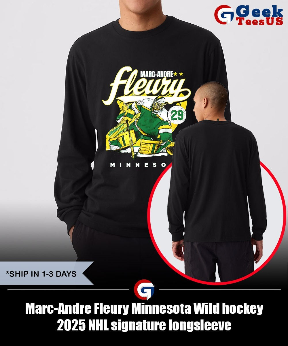Marc-Andre Fleury Minnesota Wild hockey 2025 NHL signature shirt