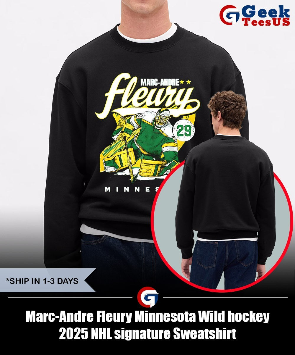 Marc-Andre Fleury Minnesota Wild hockey 2025 NHL signature shirt