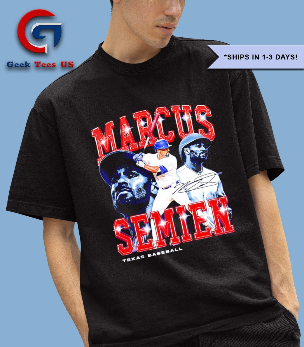 Marcus Semien Texas Rangers baseball flair signature retro shirt