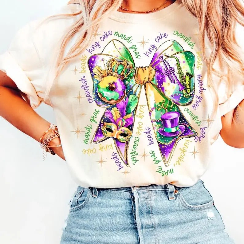 Mardi Gras Coquette Shirt, Mardi Gras Coquette T Shirt Hoodie, Sweatshirt | HypeDripTees.com