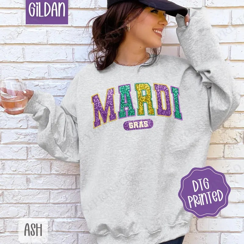 Mardi Gras Sweatshirt, Louisiana Parade Crewneck, Holiday Women's Sweater T-Shirts, Hoodie | HypeDripTees.com