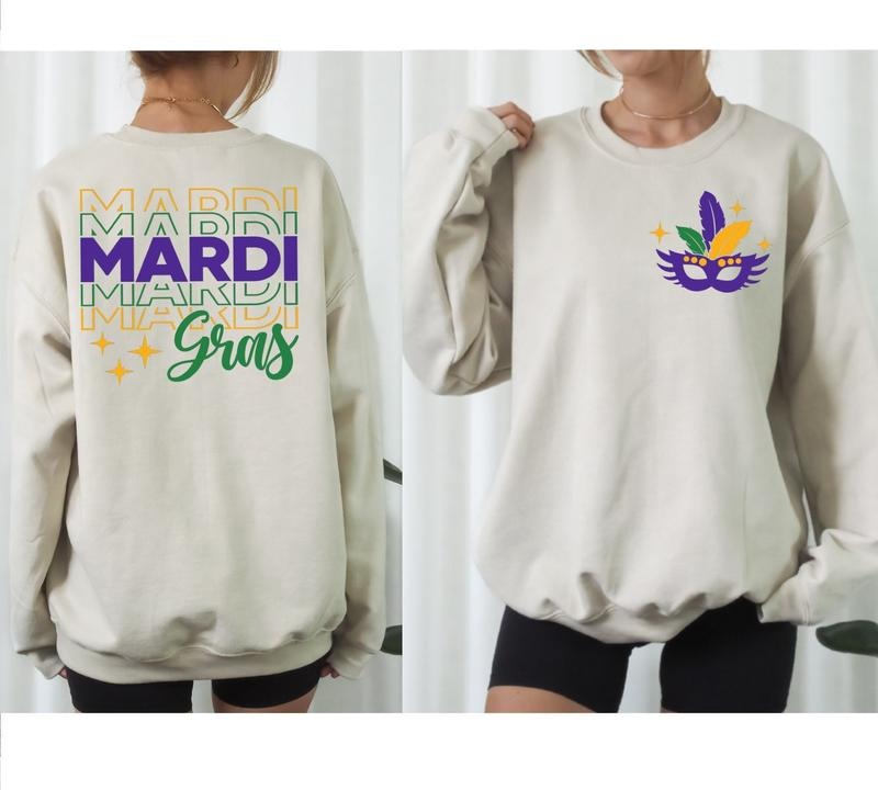 Mardi Gras Sweatshirt, Mardi Gras Costume Shirt, Festival Carnival Celebration Party Gift, Shrove Fat Tuesday Hoodie