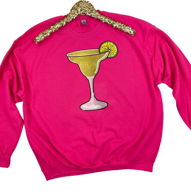 Margarita Glass Sequin Patch Sweatshirt T-Shirts, Hoodie | HypeDripTees.com
