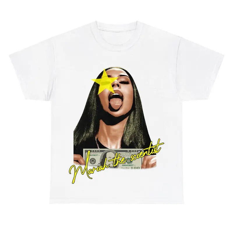 Mariah Scientist Yellow Star Shirt Classic Cotton Fabric Menswear Hoodie, Sweatshirt | HypeDripTees.com