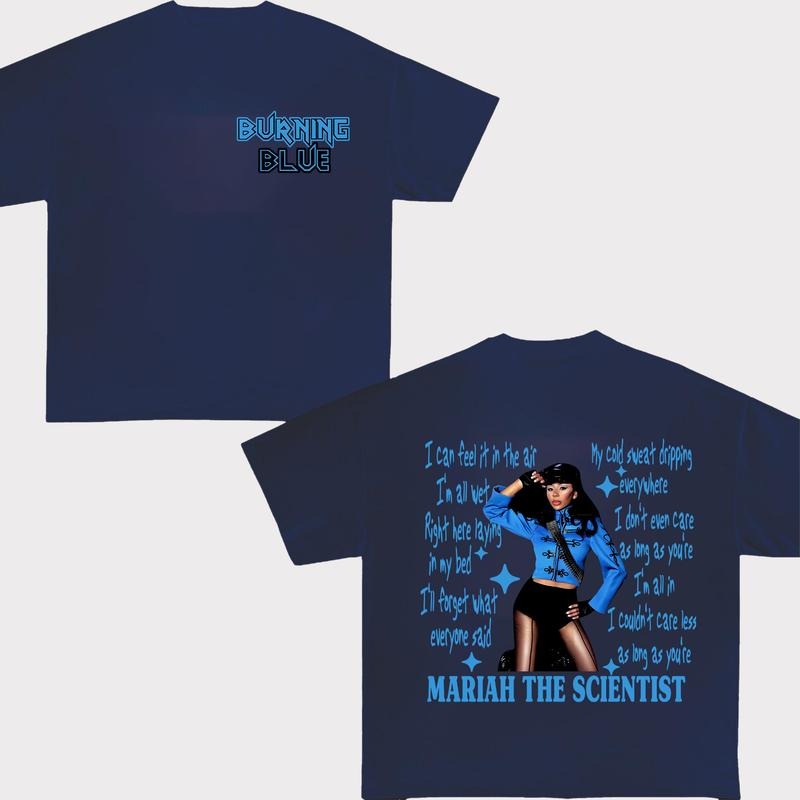 Mariahhh Burning Blue Graphic T-Shirt 2025 Edition for Fans Hoodie, Sweatshirt | HypeDripTees.com