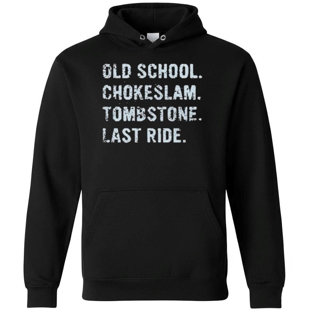 Mark Calaway The Undertaker Wearing Old School Chokeslam Tombstone Last Ride Shirt