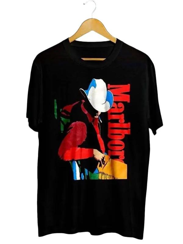Marlboro Cowboy Wild West T-Shirt, Marlboro Cowboy Shirt, Marlboro Cowboy Tee Cotton Crew Neck Menswear Top Hoodie,...