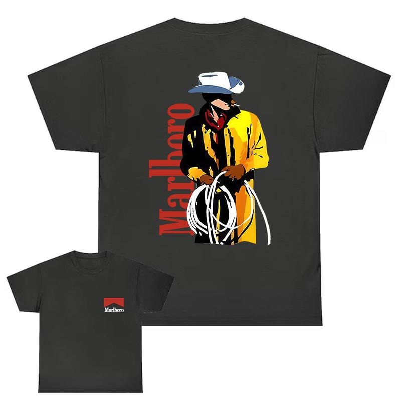 Marlboro T-shirt, Vintage 80s Marlboro Cowboy For Men, Full Color Hoodie, Sweatshirt | HypeDripTees.com