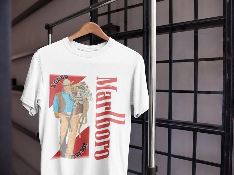 Marlboro shirt, Vintage 80s Marlboro Cowboy, Country Music Shirt, Cowboy Killer Shirt, Boho Shirt, Cowboy Rodeo  T-shirt,...