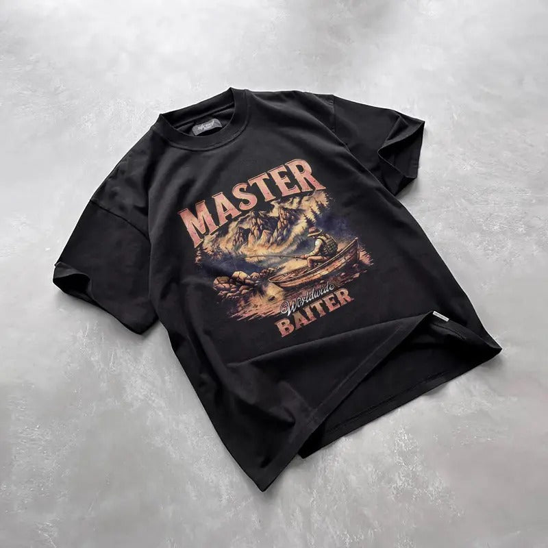 Master Baiter Retro Graphic T-Shirt, Bass Fishing Shirt For Men, Funny Fisher Tee, Husband Shirt, Bass Lovers Gift, Dad...
