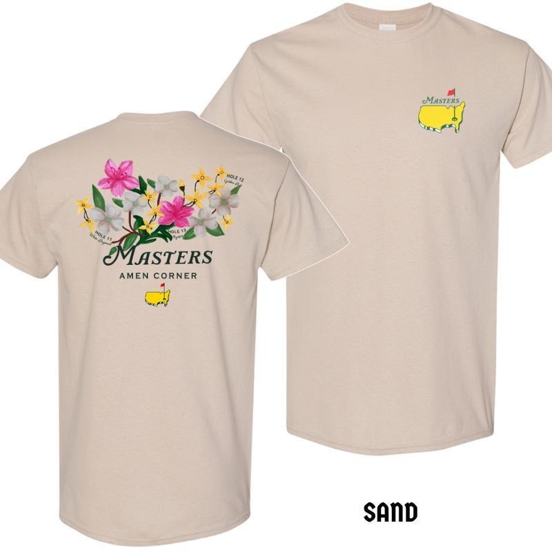 Masters Amen Corner Floral Golf T-Shirt, Augusta National 2025 Tee, Soft Cotton Unisex Sports Shirt, Full Colors, NEW...