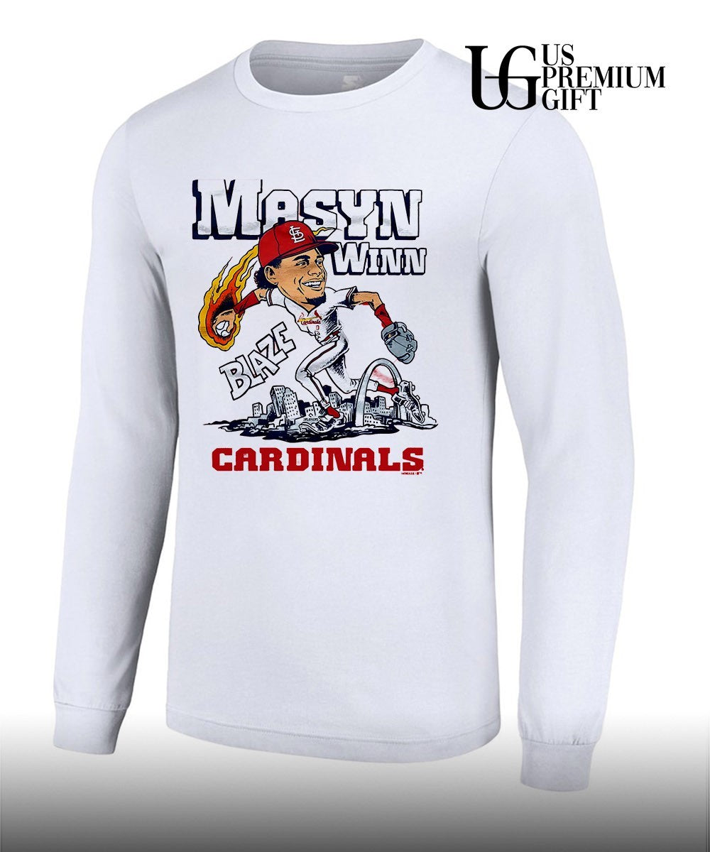 Masyn Winn St. Louis Cardinals baseball Blaze caricature signature shirt