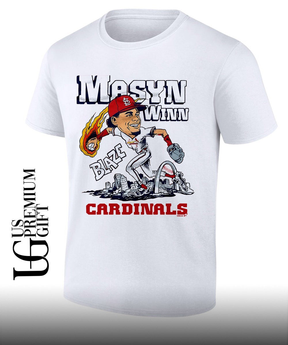 Masyn Winn St. Louis Cardinals baseball Blaze caricature signature shirt