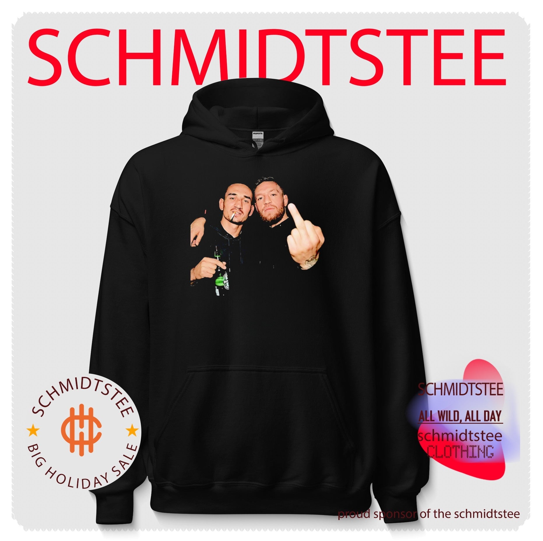 Max Holloway & Conor Mcgregor UFC middle finger graphic shirt