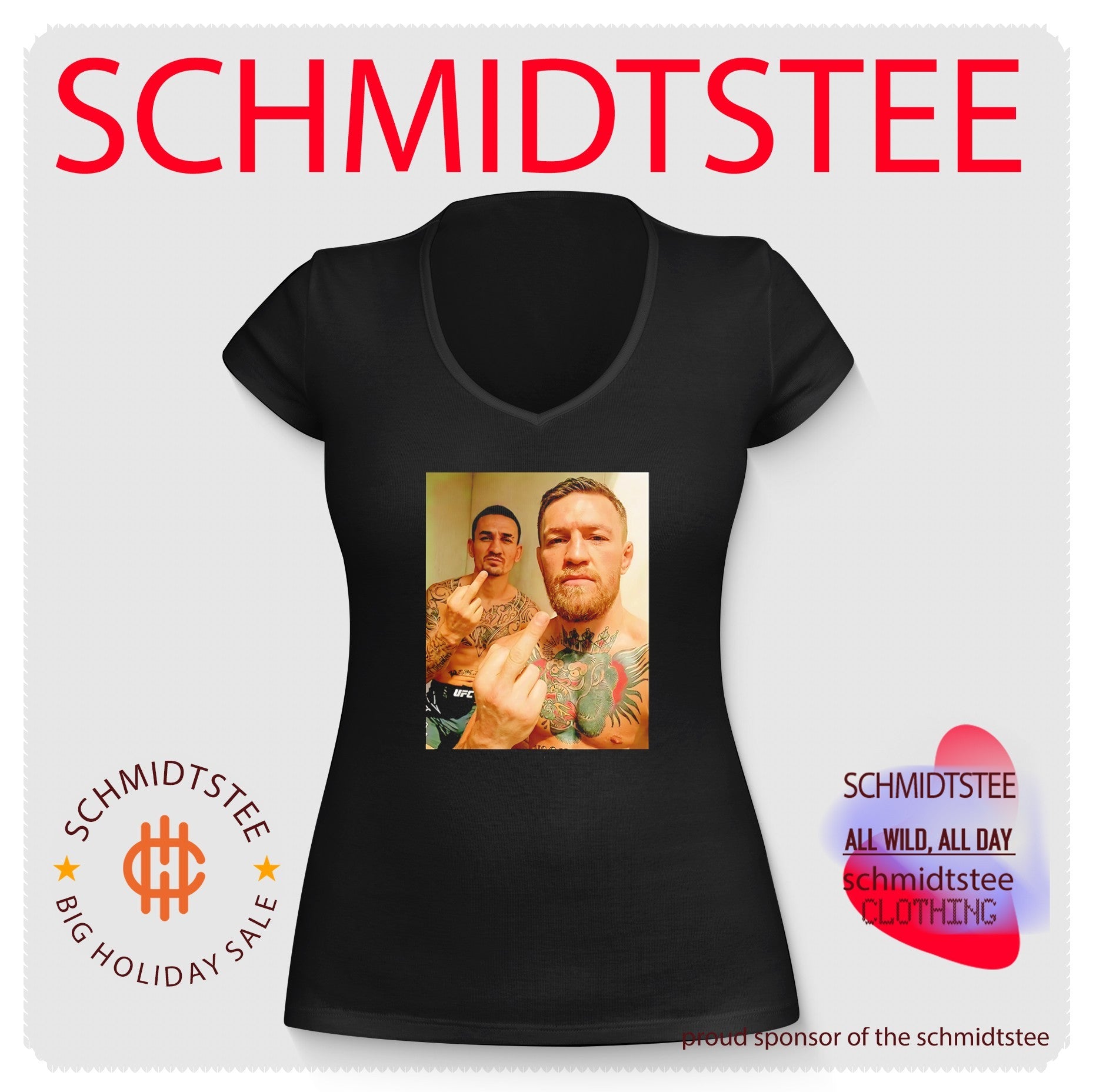 Max Holloway & Conor Mcgregor middle finger UFC photo shirt