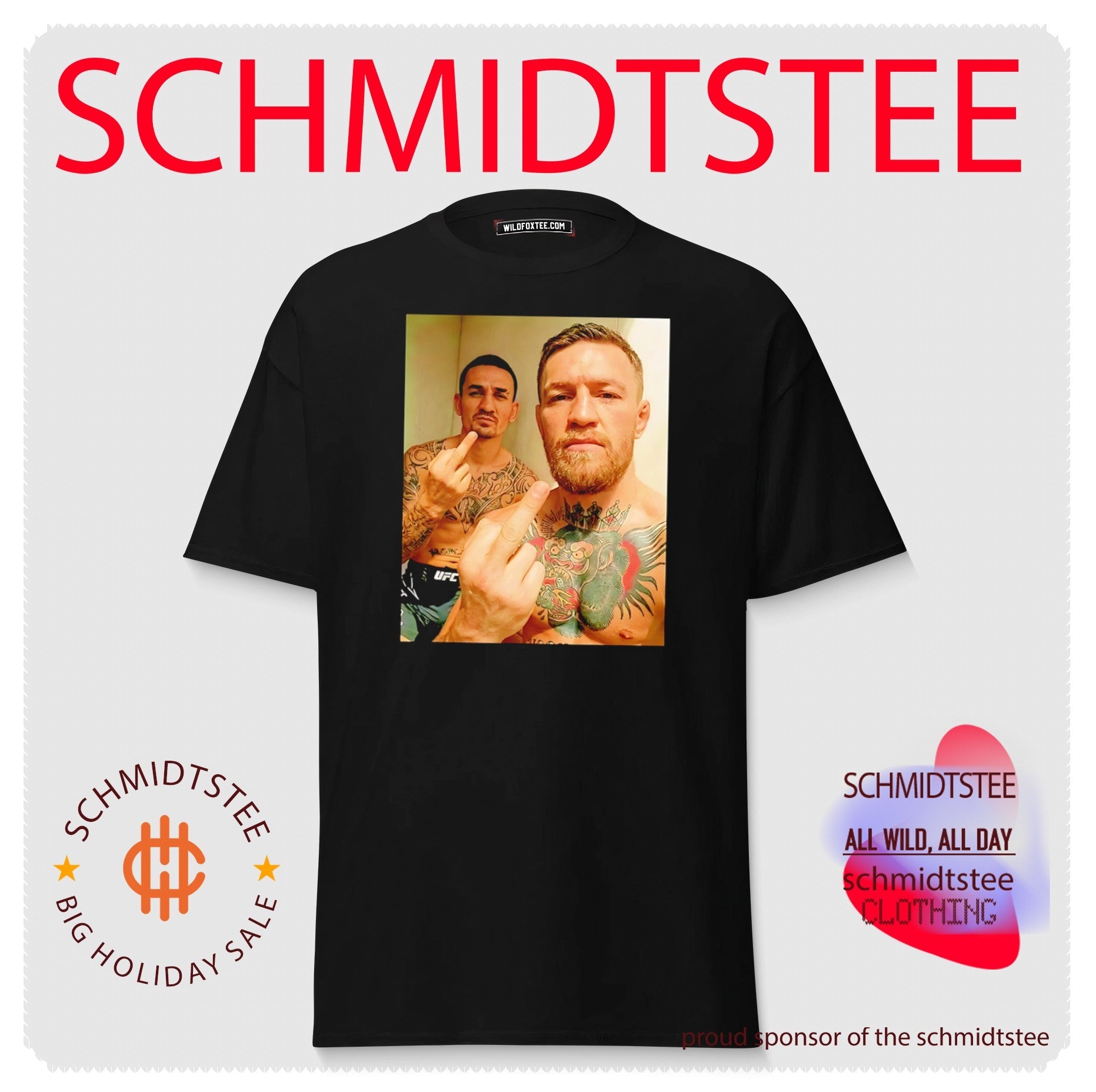 Max Holloway & Conor Mcgregor middle finger UFC photo shirt
