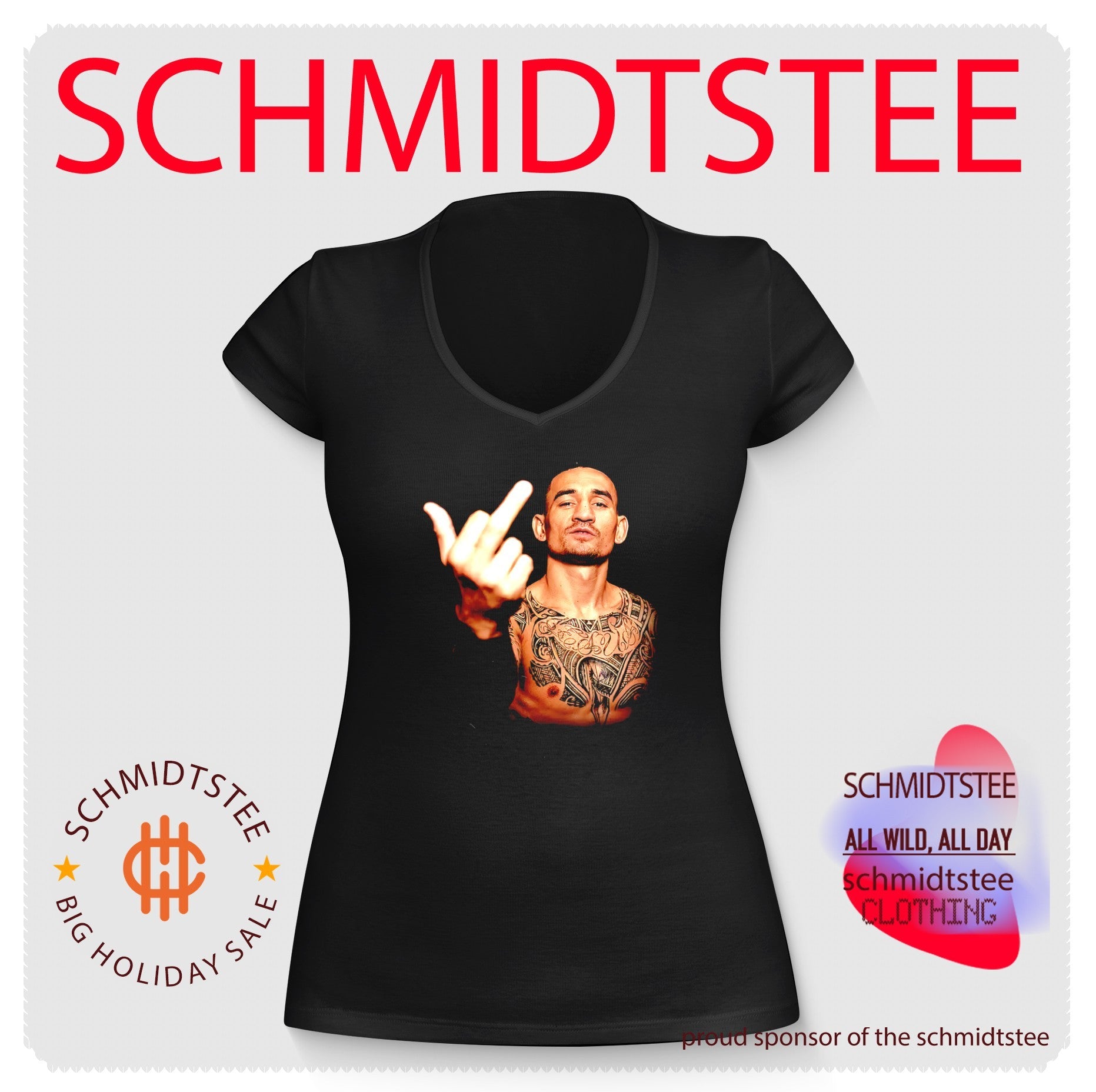 Max Holloway UFC middle finger graphic shirt