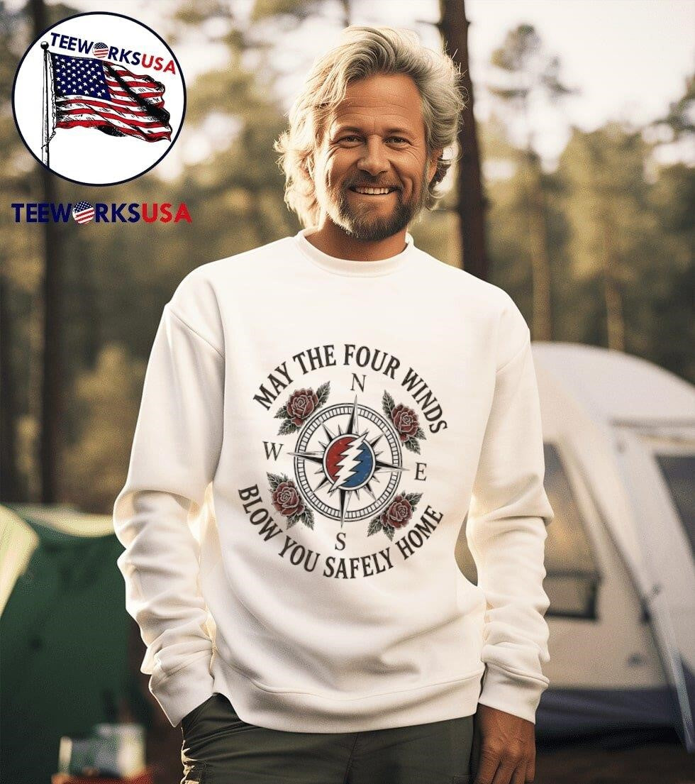 May The Four Winds Blow You Safely Home Grateful Dead Compass Shirt