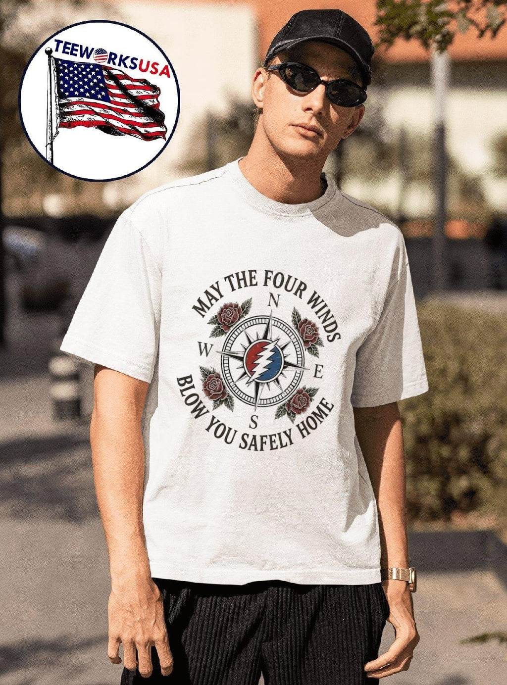 May The Four Winds Blow You Safely Home Grateful Dead Compass Shirt