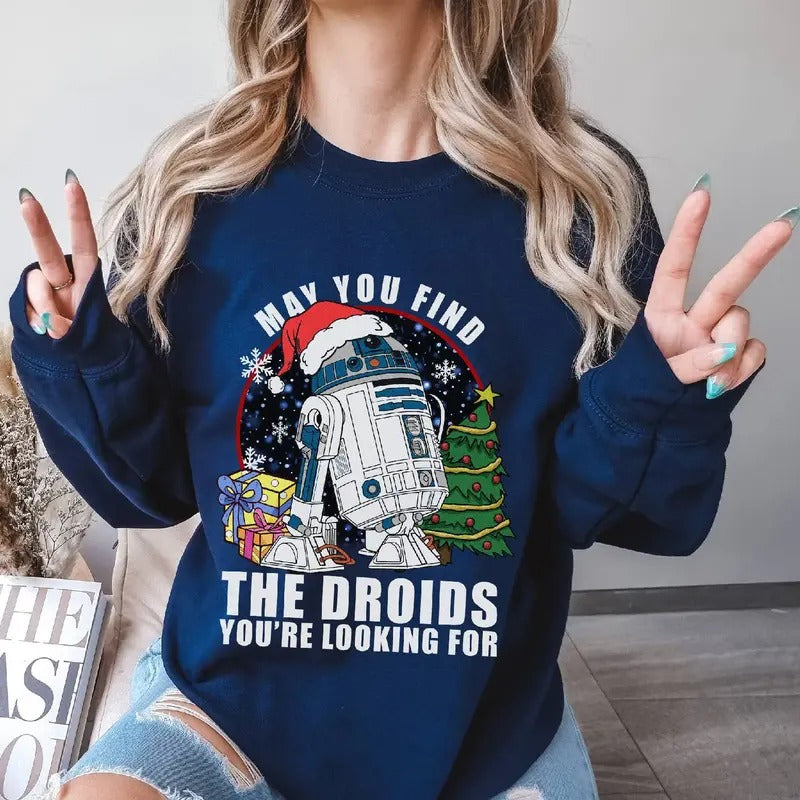 May You Find The Droids You're Looking For Shirt, Funny Star Xmas Tee, Holiday Vacation Christmas Shirt Hoodie, Sweatshirt