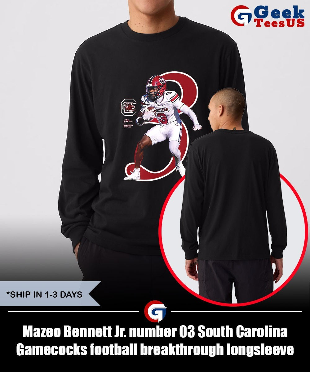 Mazeo Bennett Jr. number 03 South Carolina Gamecocks football breakthrough shirt